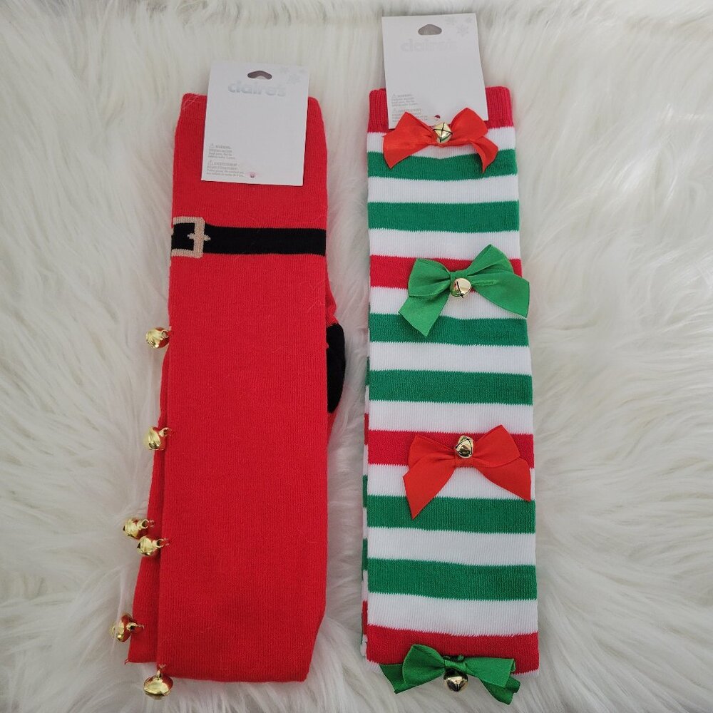 Claire's Christmas Over-the-Knee Socks Set
